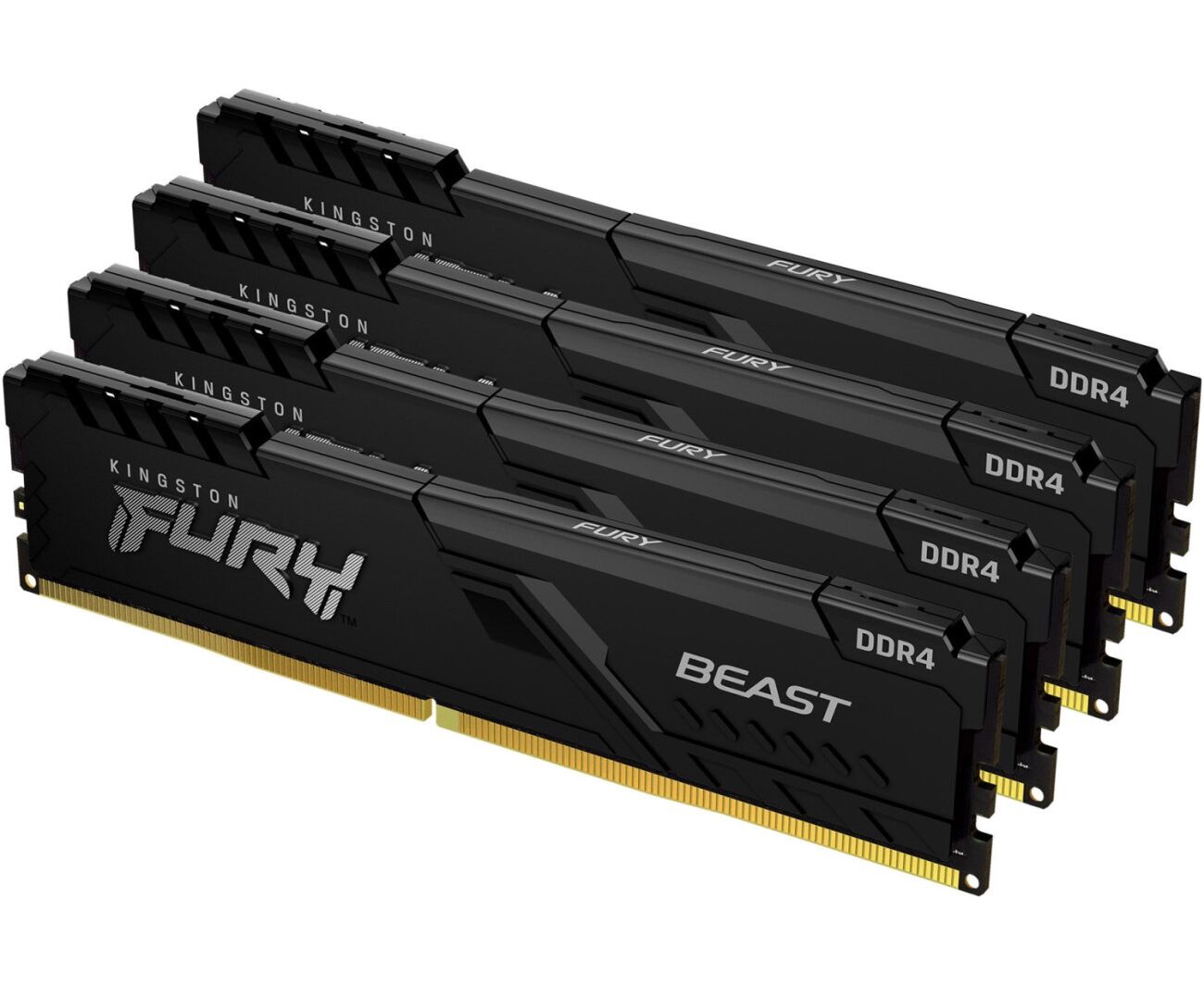 ОЗУ Kingston 32 GB 3600 M Hz DDR4 CL17 DIMM (Kit of 4) Fury Beast Black KF436 C17 BBK4/32