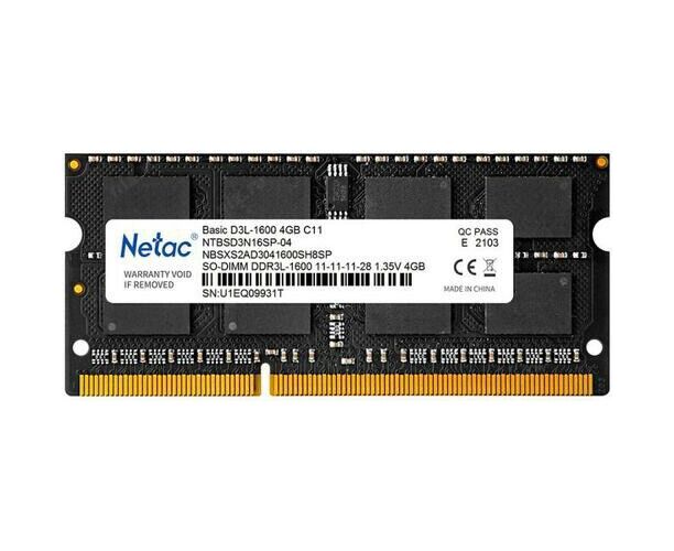 ОЗУ Netac NTBSD3 N16 SP-04 SO-DIMM DDR3 L 4 Gb PC12800 1600 M Hz CL11 1.35 V