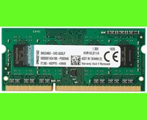 ОЗУ Kingston DDR3 L 4 GB (PC3-12800) 1600 M Hz CL11 1.35 V SO-DIMM KVR16 LS11/4 WP