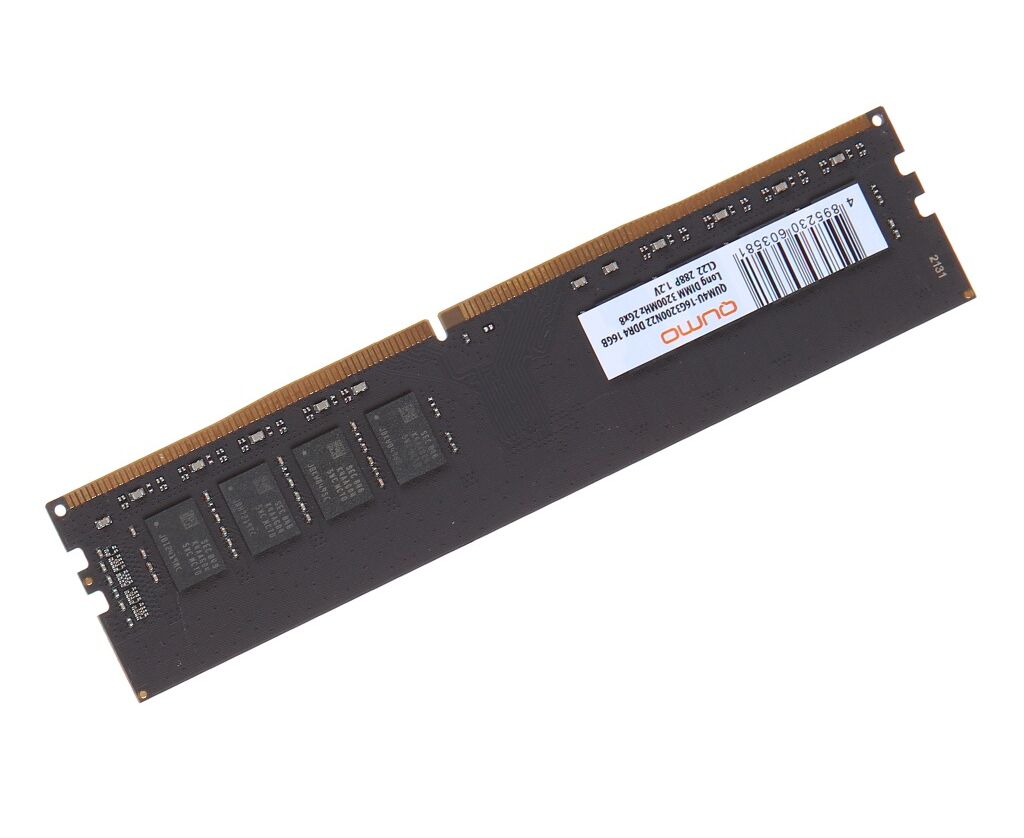 ОЗУ QUMO QUM4 U-16 G3200 N22 DDR-4 16 GB 3200 M Hz U-dimm CL22 1.2 V 288 pin 2 G*8 Dual Rank