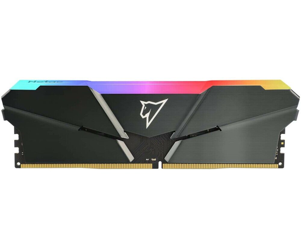 ОЗУ Netac Shadow (NTSRD4 P26 SP-08 E) DDR 4 DIMM 8 Gb PC21300, 2666 Mhz, RGB, C19 Grey, с радиатором