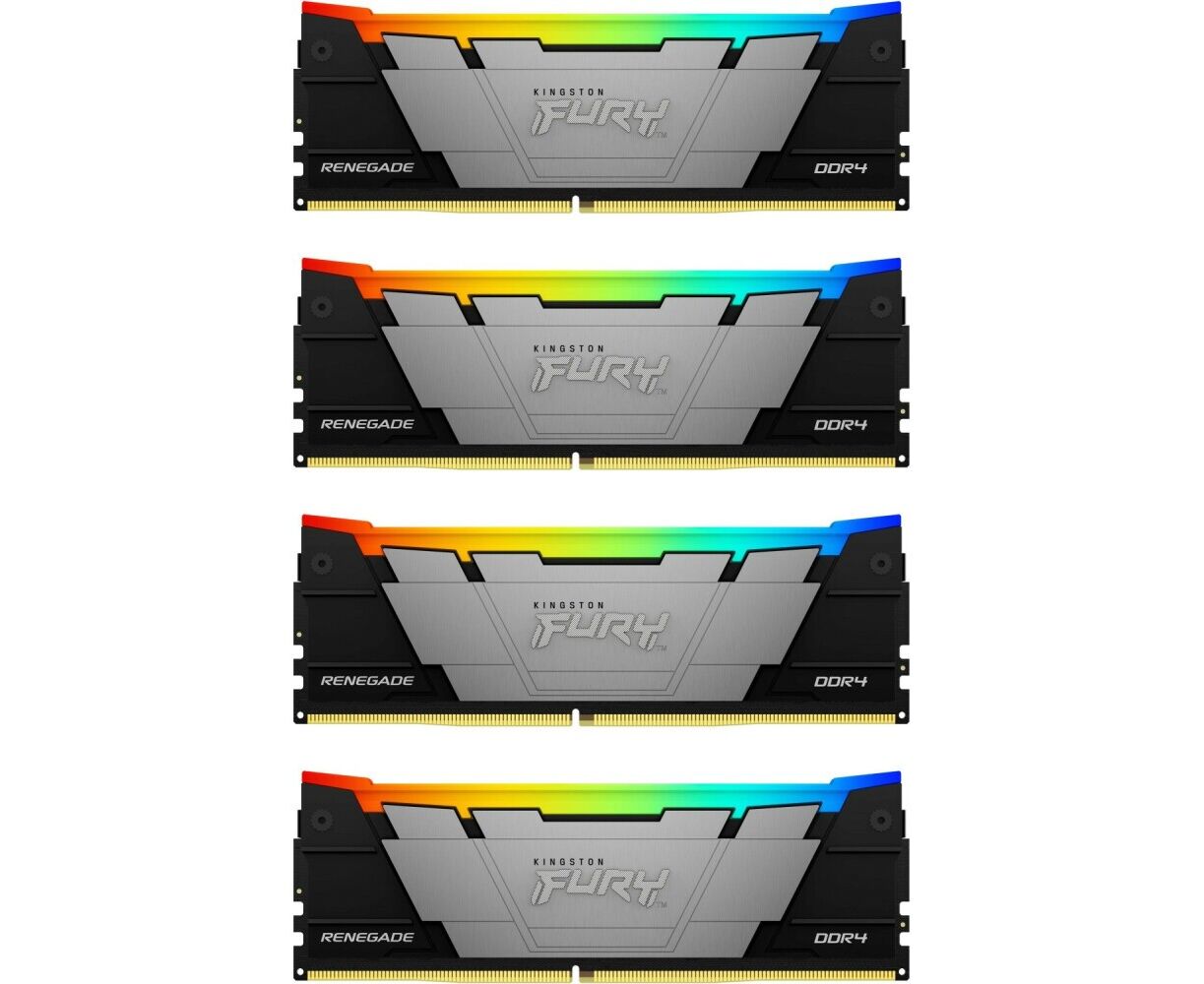 ОЗУ Kingston Fury Renegade RGB KF436 C18 RB2 AK4/128 128 GB 3600 MT/s DDR4 CL18 DIMM (Kit of 4)
