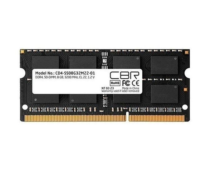 ОЗУ CBR CD4-SS08 G32 M22-01 DDR4 SODIMM 8 GB PC4-25600, 3200 M Hz, CL22, 1.2 V