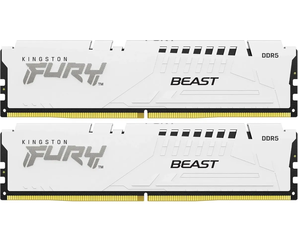 ОЗУ Kingston Fury Beast Expo KF552 C40 BWK2-64 DDR5 - 2x 32 ГБ 5200 МГц, DIMM, White, Ret