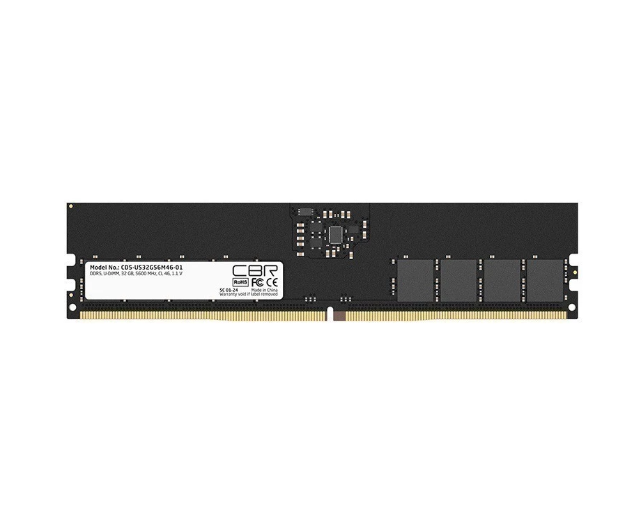 ОЗУ CBR CD5-US32 G56 M46-01 DDR5 DIMM (UDIMM) 32 GB PC5-44800, 5600 M Hz, CL46, 1.1 V