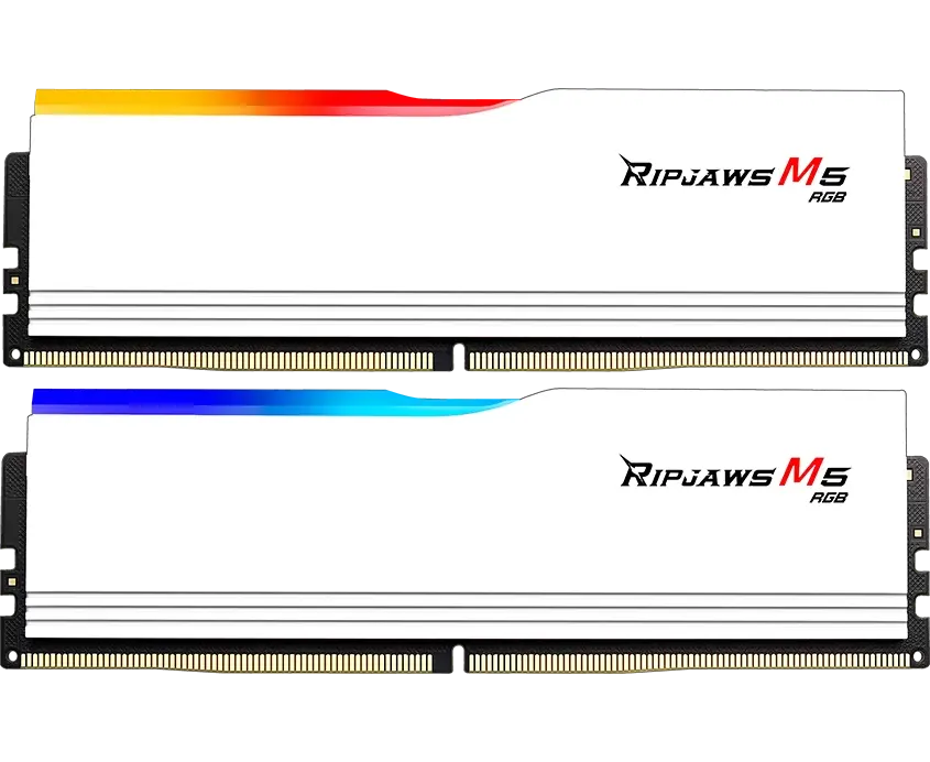 ОЗУ G.SKILL Ripjaws M5 RGB (F5-6000 J3040 G32 GX2-RM5 RW) 64 GB (2x32 GB) DDR5 6000 M Hz CL30 (30-40-40-96) 1.4 V / White