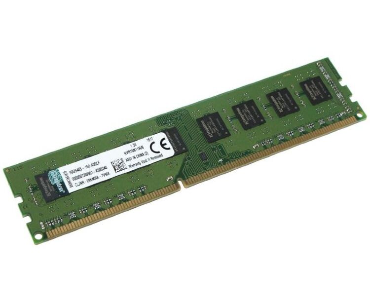 RAM 8 GB DDR3-1600 PC3-12800 Kingston Value RAM, CL11, 1.5 V, Dual rank (2 Rx8 512 M), высота 30мм, retail (KVR16 N11 H/8)
