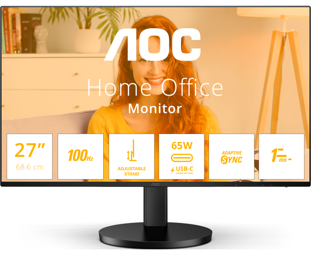 Монитор AOC Q27 B3 CF2 Black (27" IPS, 2560x1440, 100 Hz, 1 ms, 178 /178 , 350 cd/m, 20 M:1, +HDMI 1.4, +2x USB 3.2, +USB)