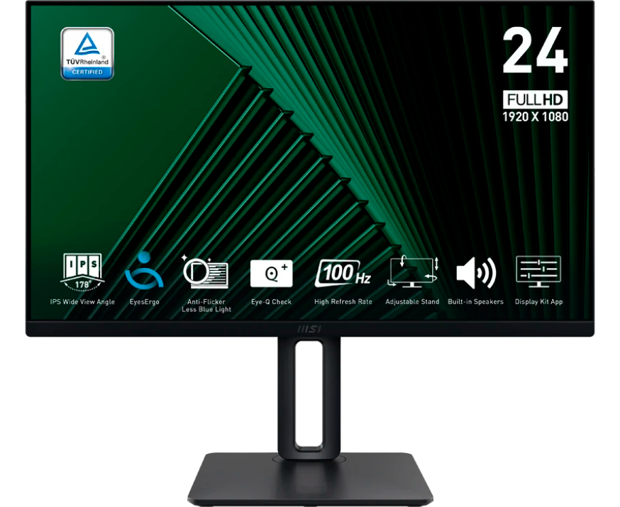 Монитор MSI Pro MP245 PG черный 23.8" IPS LED 4ms 16:9 HDMI M/M HAS Piv 1300:1 300cd 178гр/178гр 1920x1080 100 Hz VGA DP FHD 3.3кг