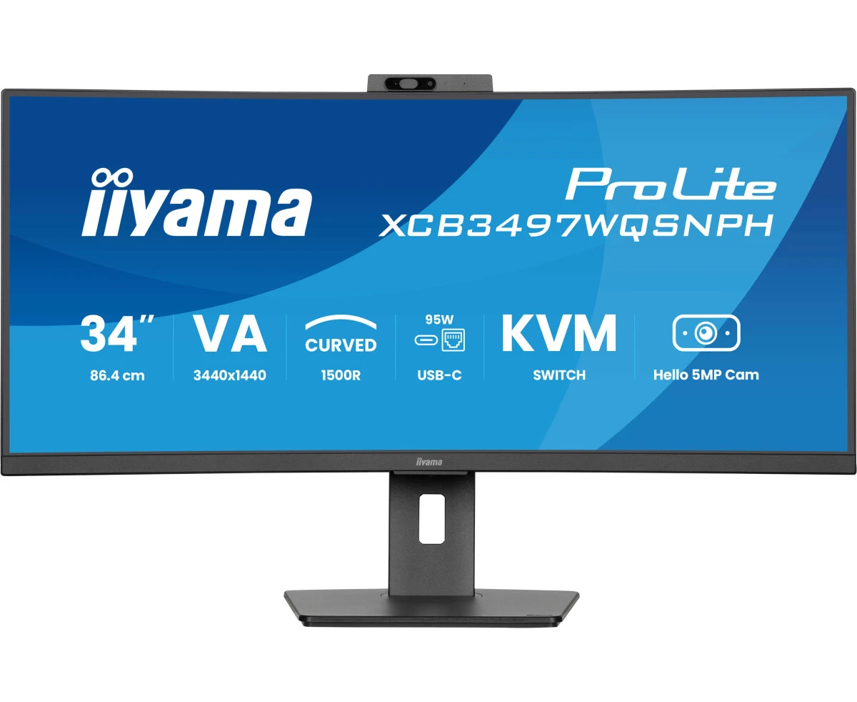 Монитор Iiyama Pro Lite XCB3497 WQSNPH-B1 черный 34" VA LED 21:9 HDMI M/M Cam матовая HAS Piv 3000:1 350cd 178гр/178гр 3440x1440 120 Hz Free Sync Premium