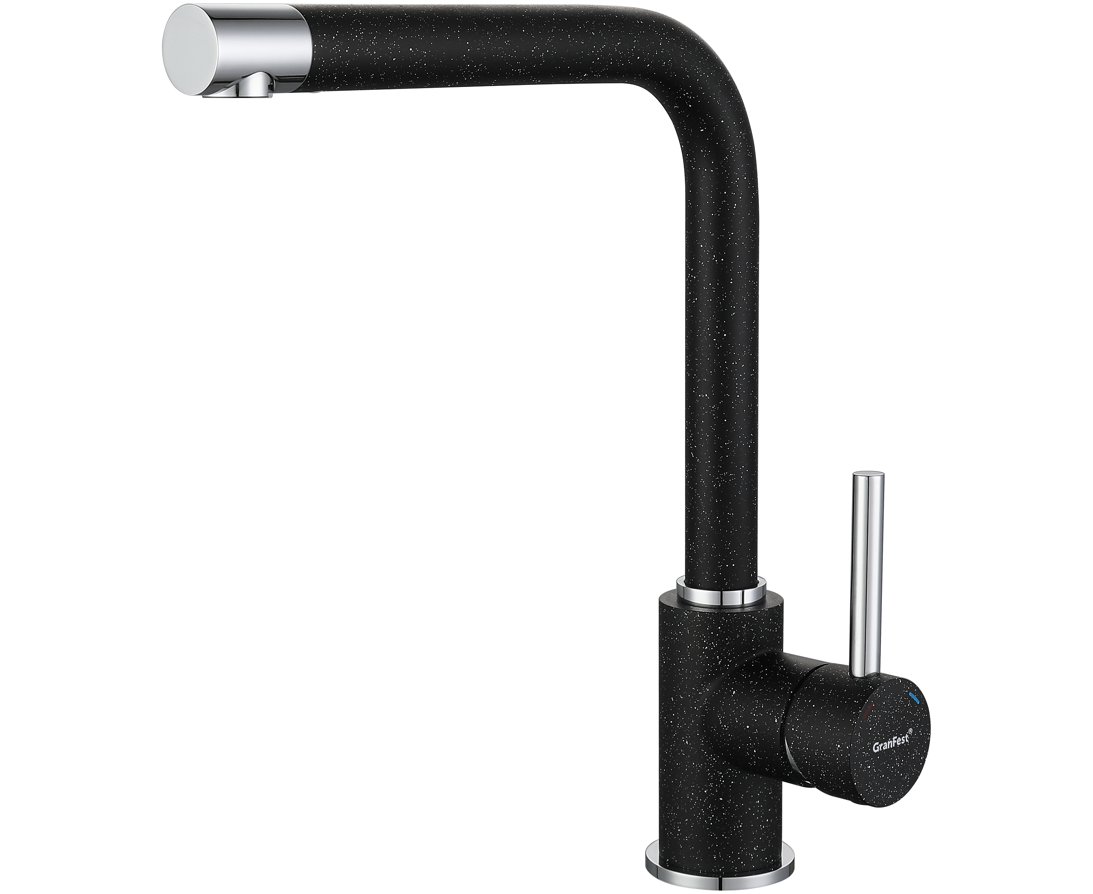Смеситель для кухни Gran Fest 3651 мрамор, черный