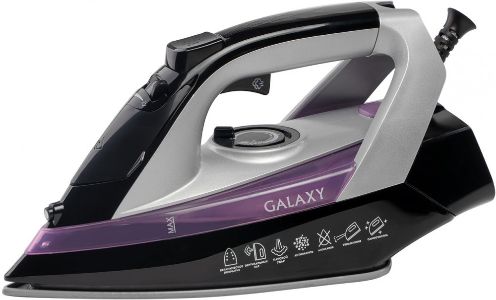 Утюг Galaxy Line GL 6128 черно/фиолетовый, 2200 Вт