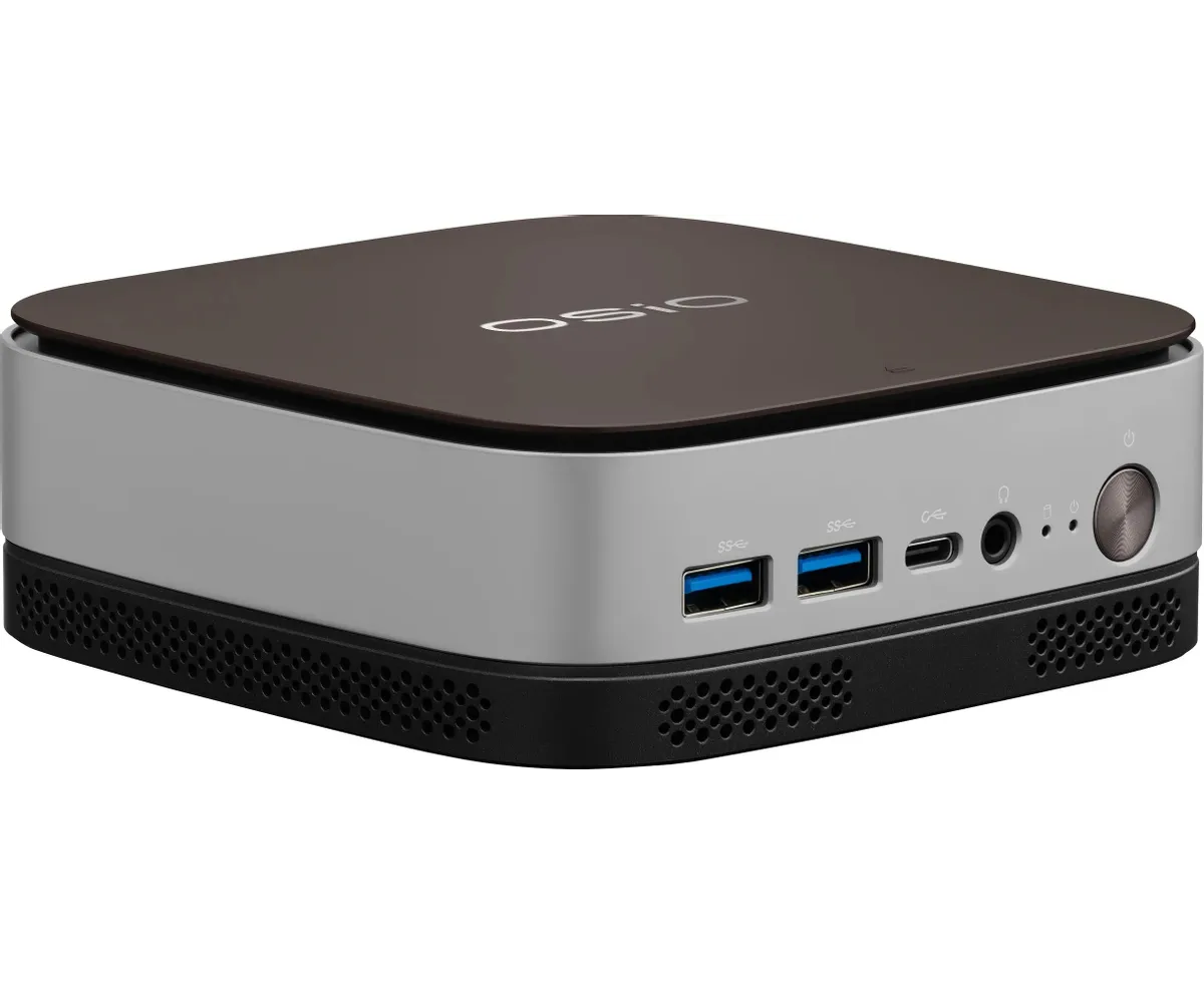 Неттоп OSIO Base Line B51i-008 Intel Core i3 1215 U, DDR4 8 ГБ, 256 ГБ(SSD), Intel UHD Graphics, Windows 11 Pro, коричневый и серебристый