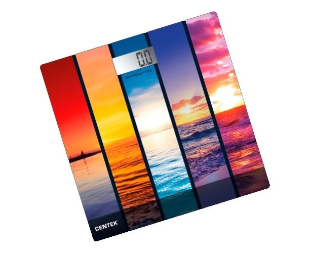 Весы напольные Centek CT-2421 (Закат) электронные 180кг, 0,1кг, LCD 45x28, размер 26х 26см