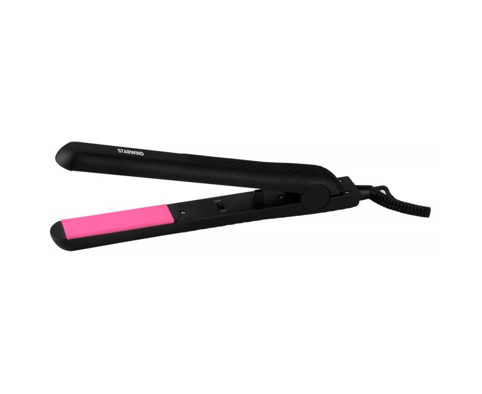 Выпрямитель для волос STARWIND SHE5500 черный/розовый