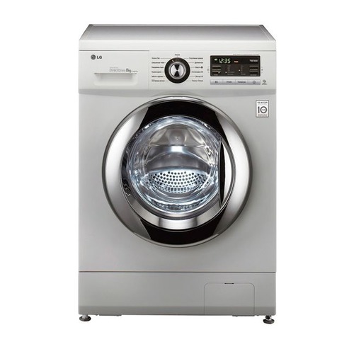 Стиральная машина LG F1296 TD4 85x60x55см кл.:A фронт. макс.:8кг серебристый, 1200 об/мин цвет барабана - хром