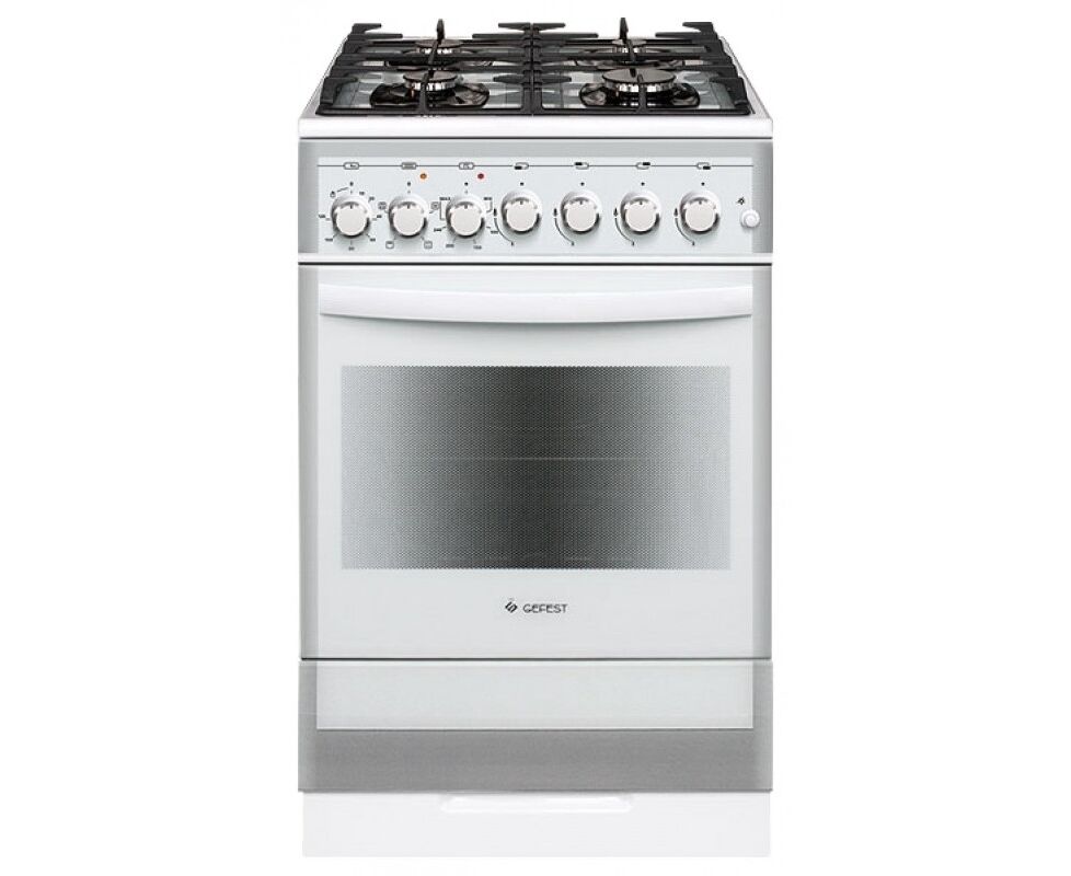 Плита газовая GEFEST 5502-02 0042 белый, 50x58.5x85 см, конфорок 4, духовка 52 л