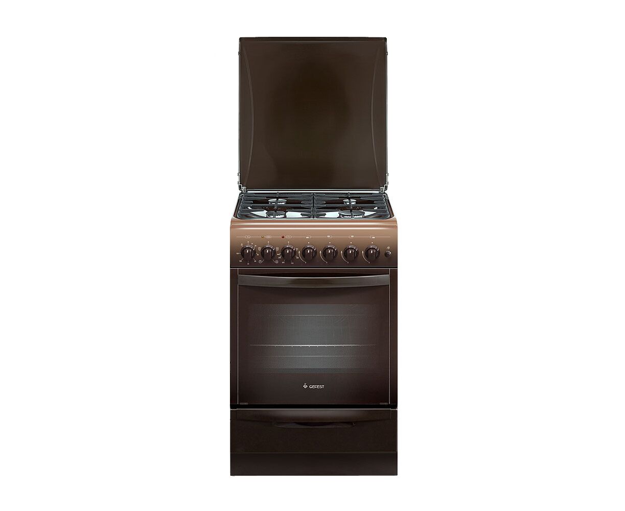 Комбинированная плита Gefest ПГЭ 5102-02 0001коричневый реш.чугун, 85x50x58.5см, 4 конфорки , духовка 52л