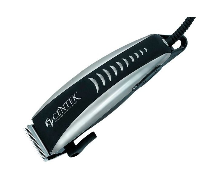 Машинка для стрижки Centek CT-2123 черный/серебро 10 Вт, стальные лезвия, прорезиненный корпус