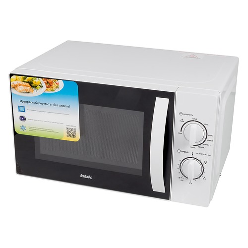 Микроволновая Печь BBK 20 MWG-738 M/W белый 20 литров гриль, механическое управление, 700 Вт