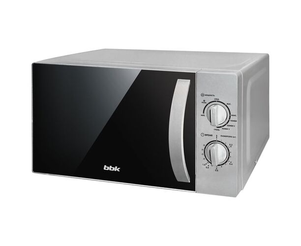 Микроволновая Печь BBK 20 MWG-740 M/S серебристый 20 литров, кварцевый гриль, механическое управление, 700 Вт