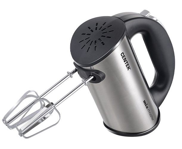 Миксер Centek CT-1108 (черн/сталь) 600 Вт, 5 скоростей+турбо, взбивание/замешивание