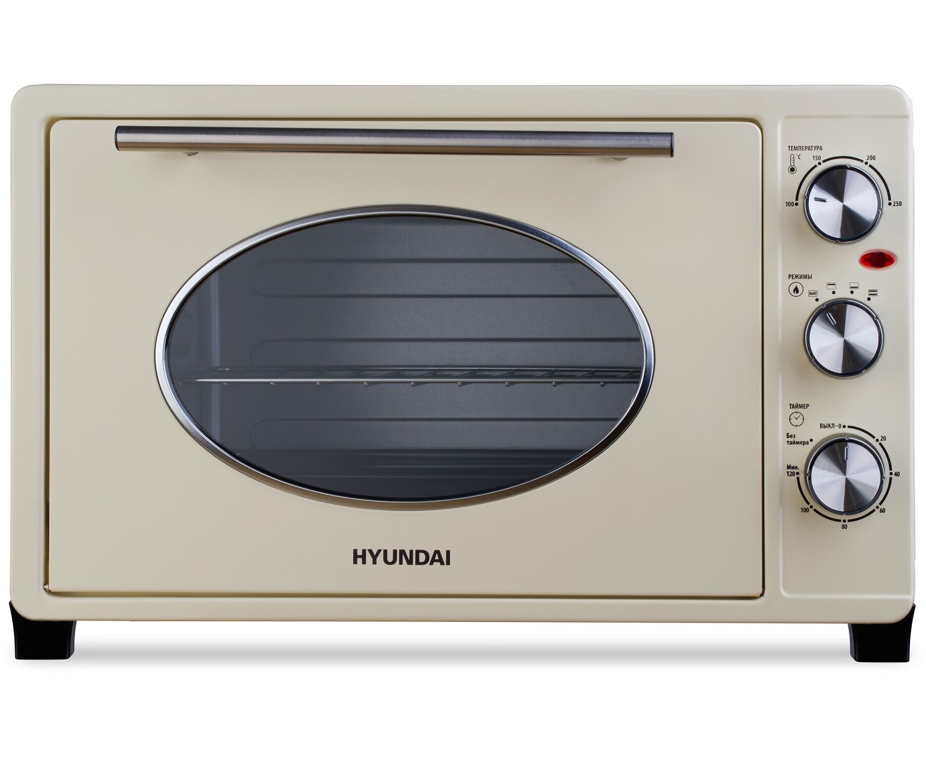 Мини-печь Hyundai MIO-HY084 33л. 1500 Вт бежевый/хром