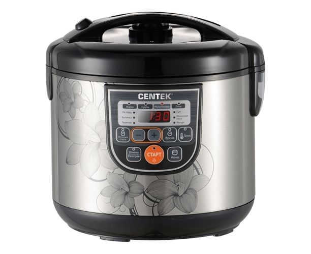 Мультиварка Centek CT-1498 чёрный, сталь 700 Вт, 5.0л, 10 программ + 28 программ Мультишеф