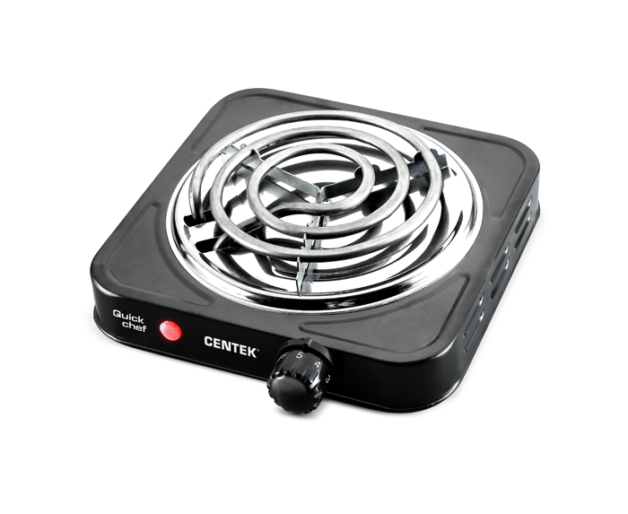 Электрическая плитка Centek CT-1508 Black 1конфорка ТЭН 140мм, 1000 Вт, индикатор работы