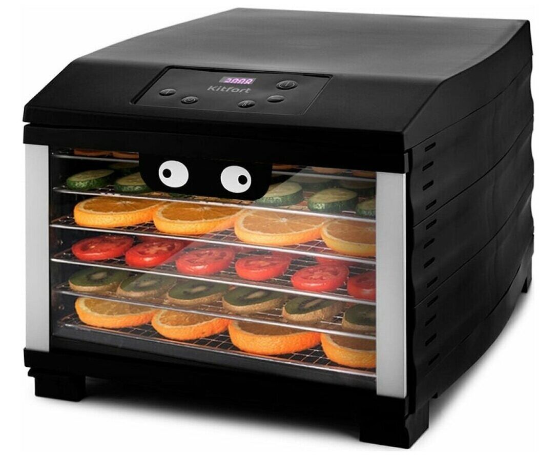 Сушка для фруктов и овощей Kitfort КТ-1920 6под. черный