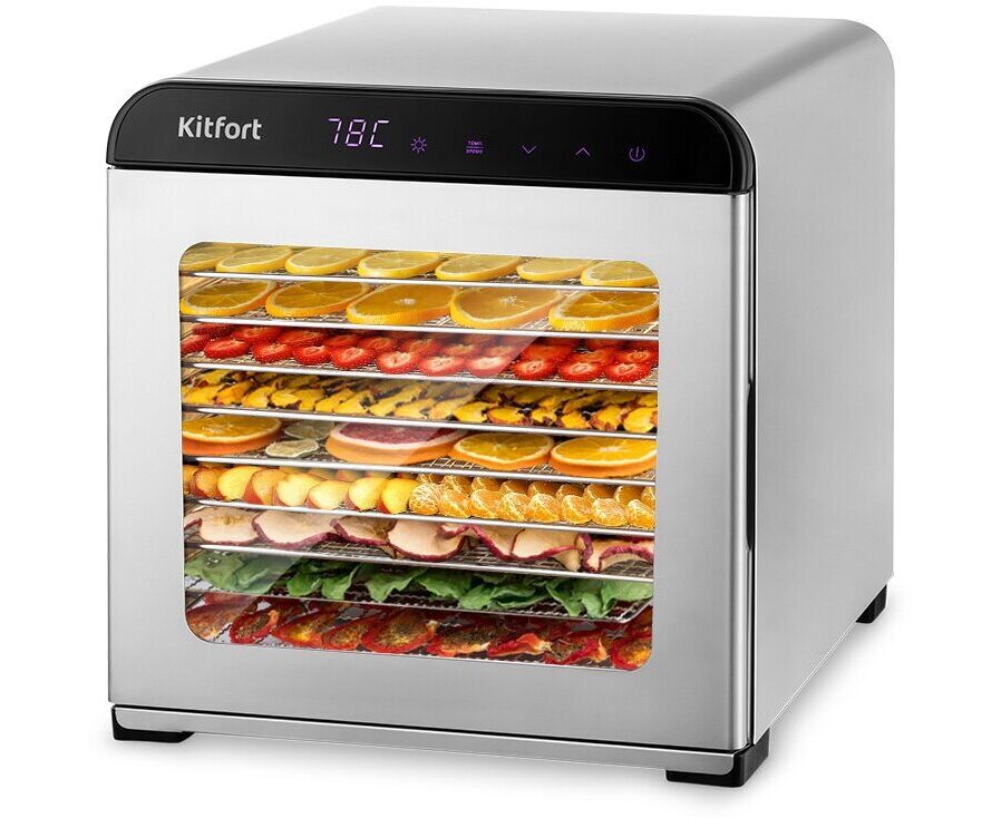 Сушка для фруктов и овощей Kitfort КТ-1947 11под. серебристый