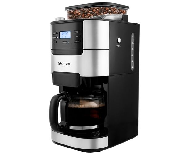 Кофеварка капельная Kitfort КТ-720 черный/серебристый