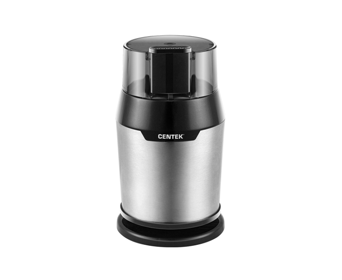 Кофемолка Centek CT-1362 сталь 200 Вт, 60гр, стальн стакан, стальн чаша, прозрачная крышка