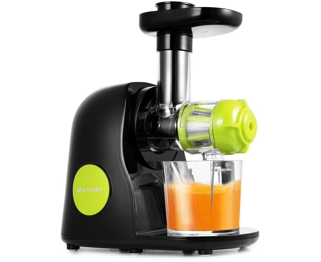 Соковыжималка Kitfort КТ-1111-1 черный/зеленый