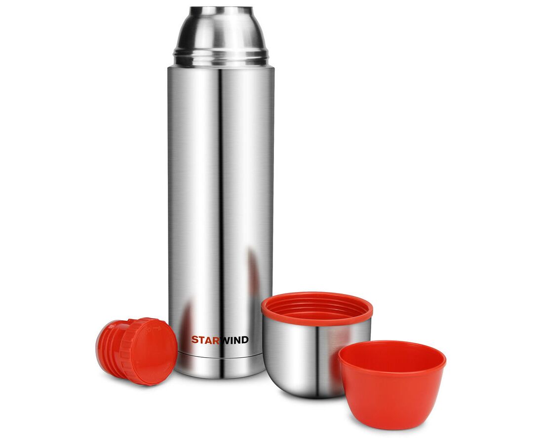 Термос Starwind 20-1200 серебристый/красный
