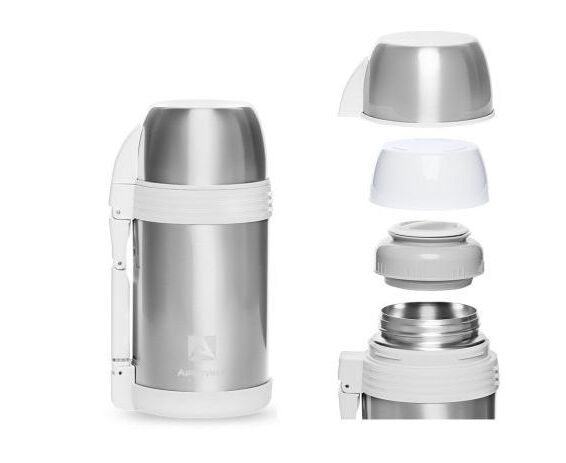 Термос Арктика 205-1200 (205-1200/SIL) 1л. серебристый/белый