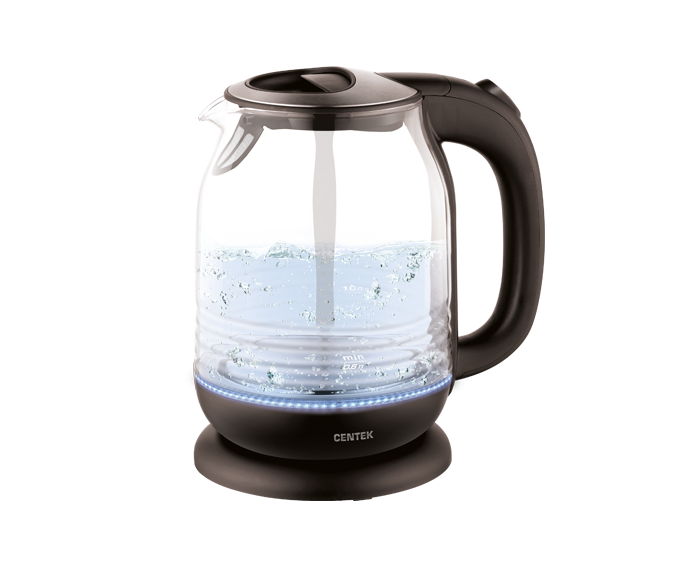 Чайник Centek СТ-0016 стекло. 1,7л. 2200 Вт, внутренняя LED подсветка. кнопка