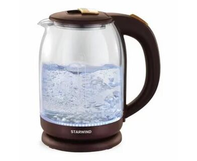 Чайник Starwind SKG1052 1.8л. 1500 Вт коричневый (стекло)