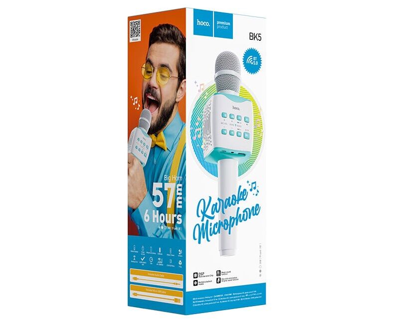 Микрофон-колонка караоке Bluetooth Hoco BK5 (Blue)