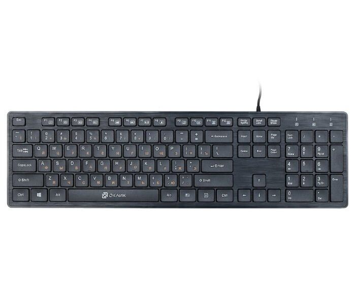 Клавиатура Oklick 520 M2 U черный/черный USB slim Multimedia