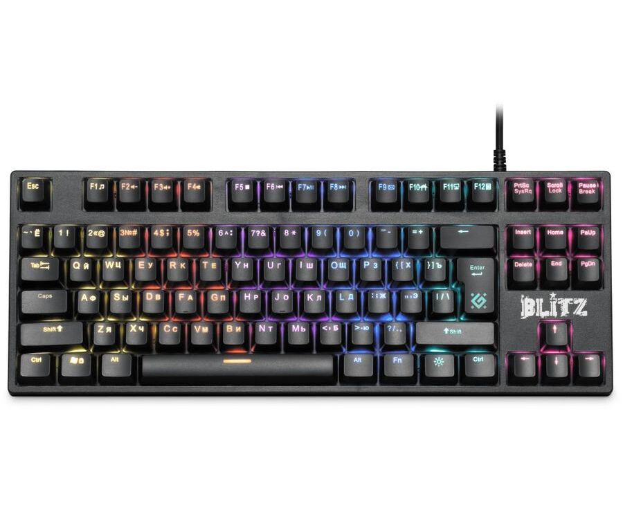 Клавиатура DEFENDER Blitz GK-240 L, радужная подсветка 45240, черный