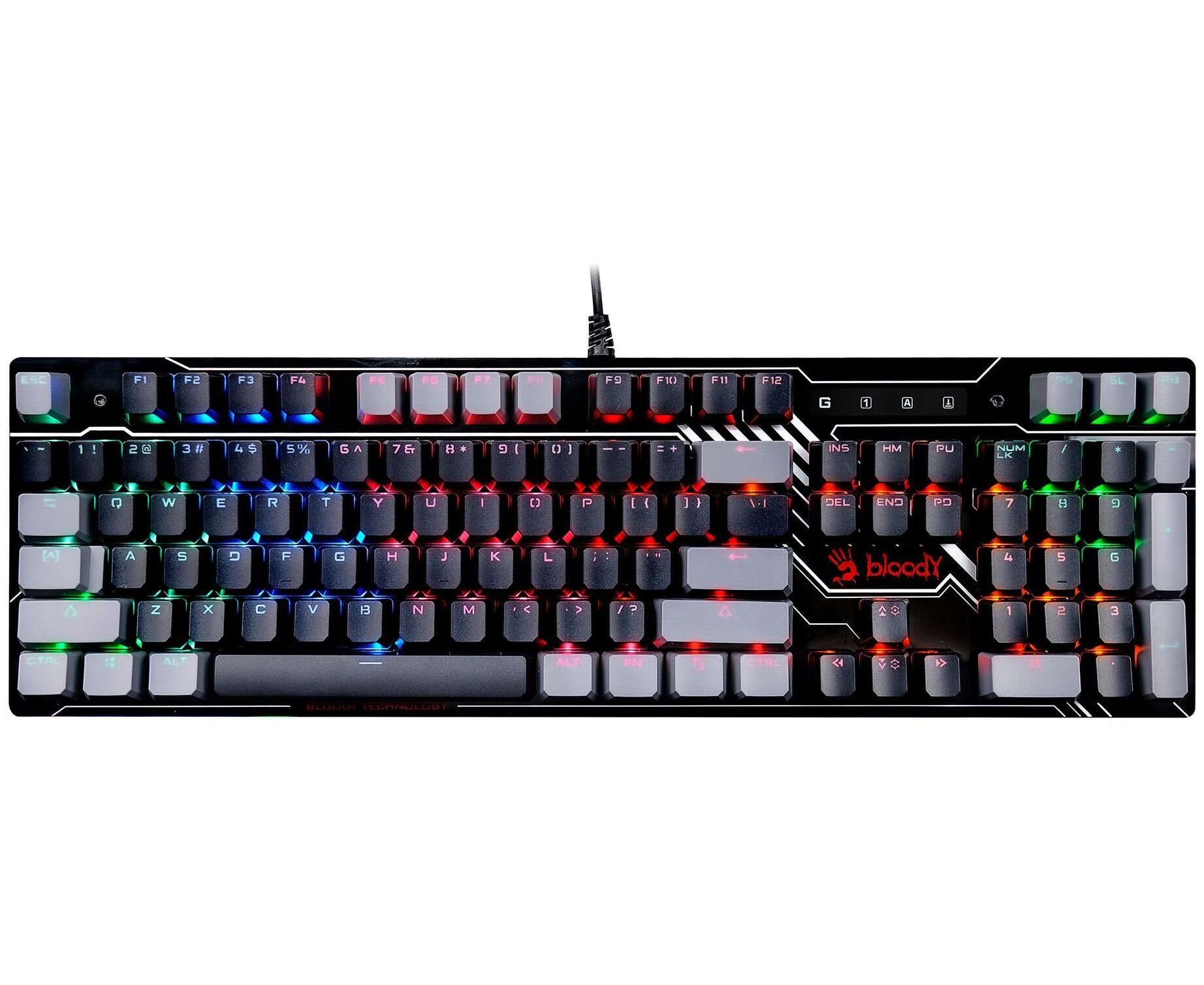 Клавиатура A4 Tech Bloody B808 N механическая черный/серый