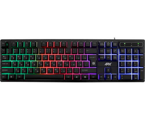 Клавиатура DEFENDER Arx GK-196 L радужная подсветка 45196, черный