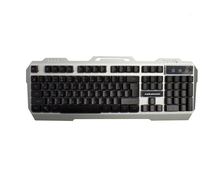 Клавиатура Nakatomi Gaming KG-35 U мембранная игровая с подсветкой USB (silver/black) (77092)