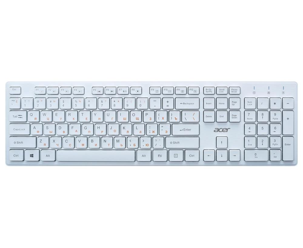 Клавиатура Acer OKW123 белый USB (ZL.KBDEE.00 D)