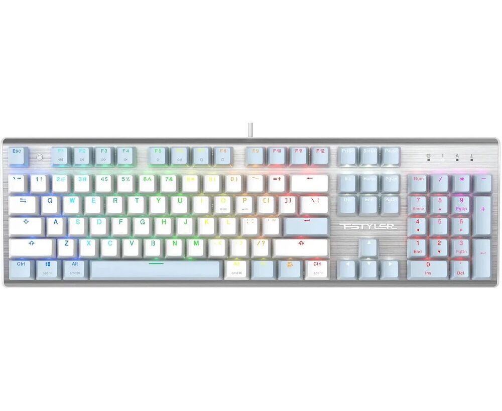 Клавиатура A4 Tech Fstyler FS100 Neon синий/белый