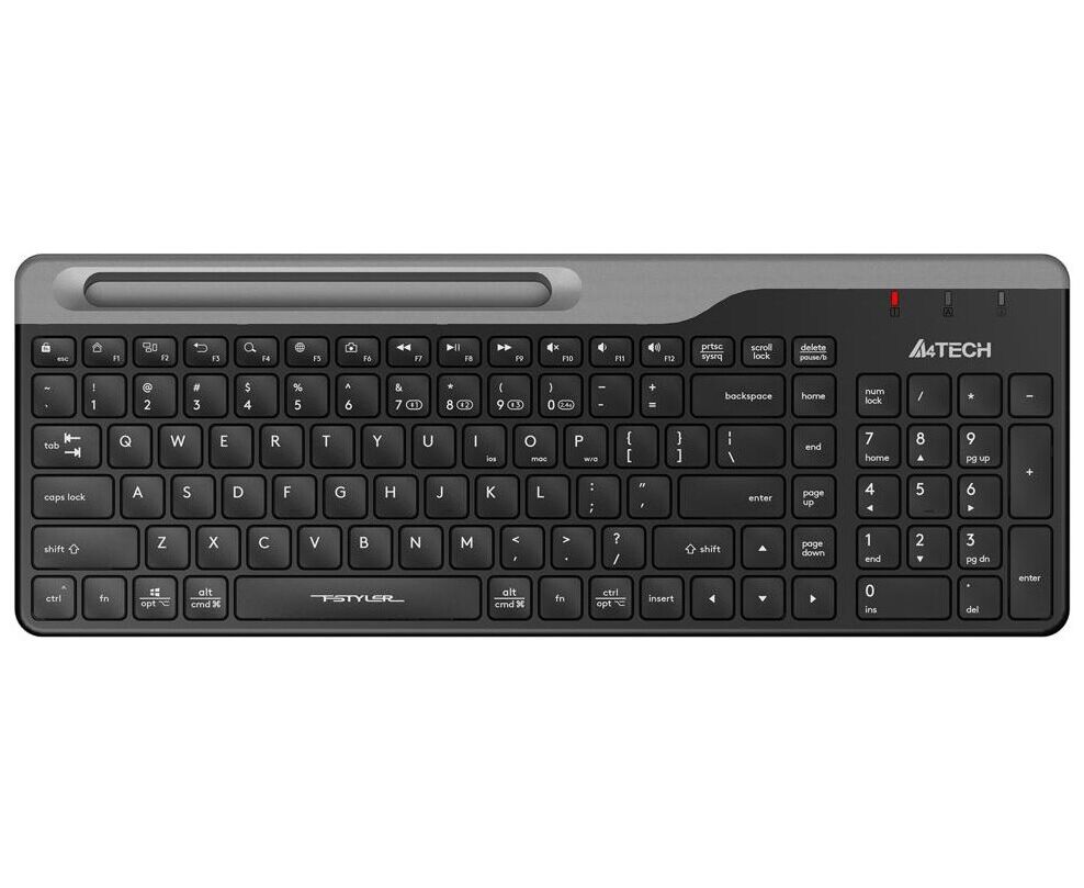 Клавиатура A4 Tech Fstyler FBK25 черный/серый USB беспроводная BT/Radio slim Multimedia