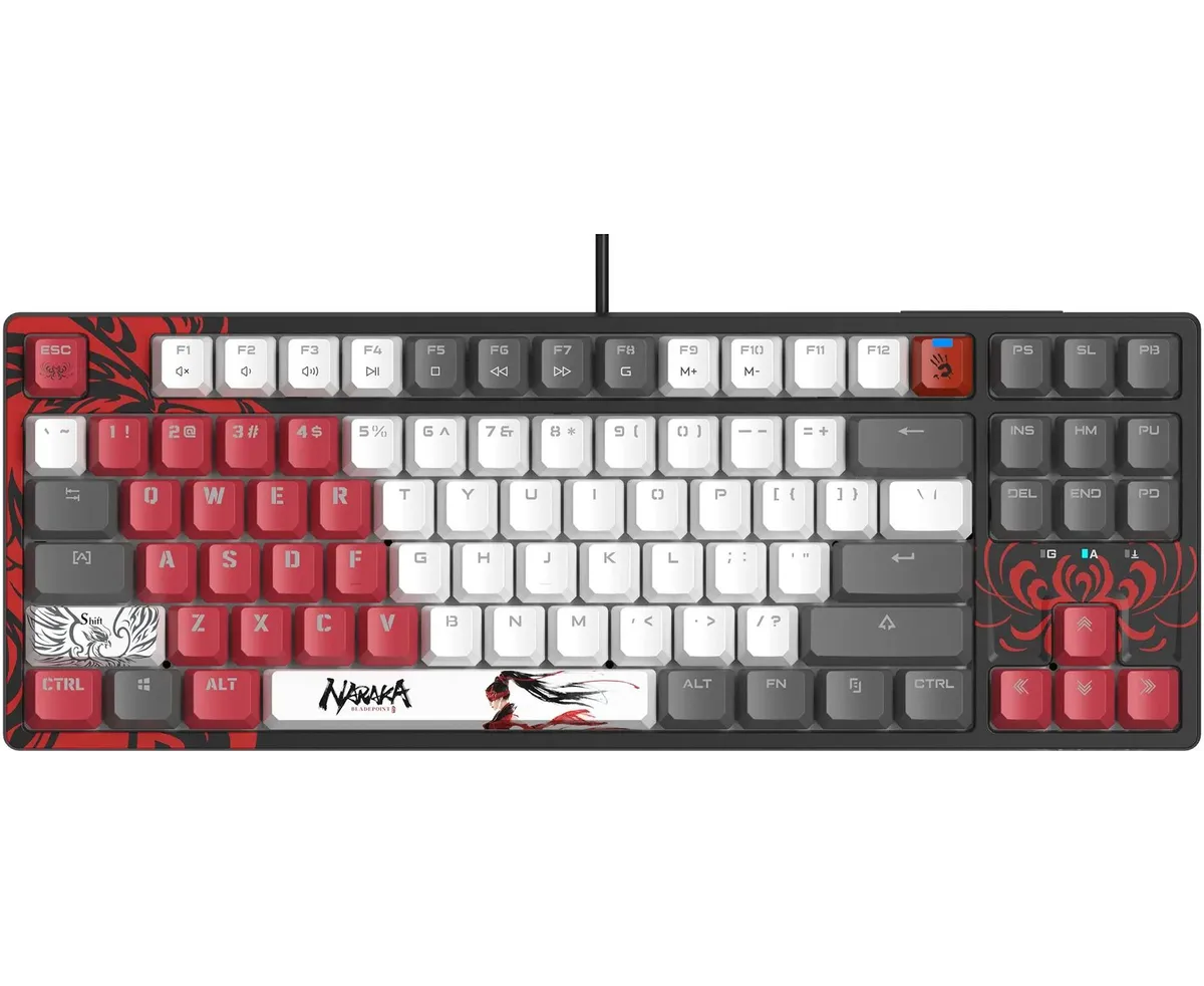 Клавиатура A4 Tech Bloody S87 Naraka черный/красный