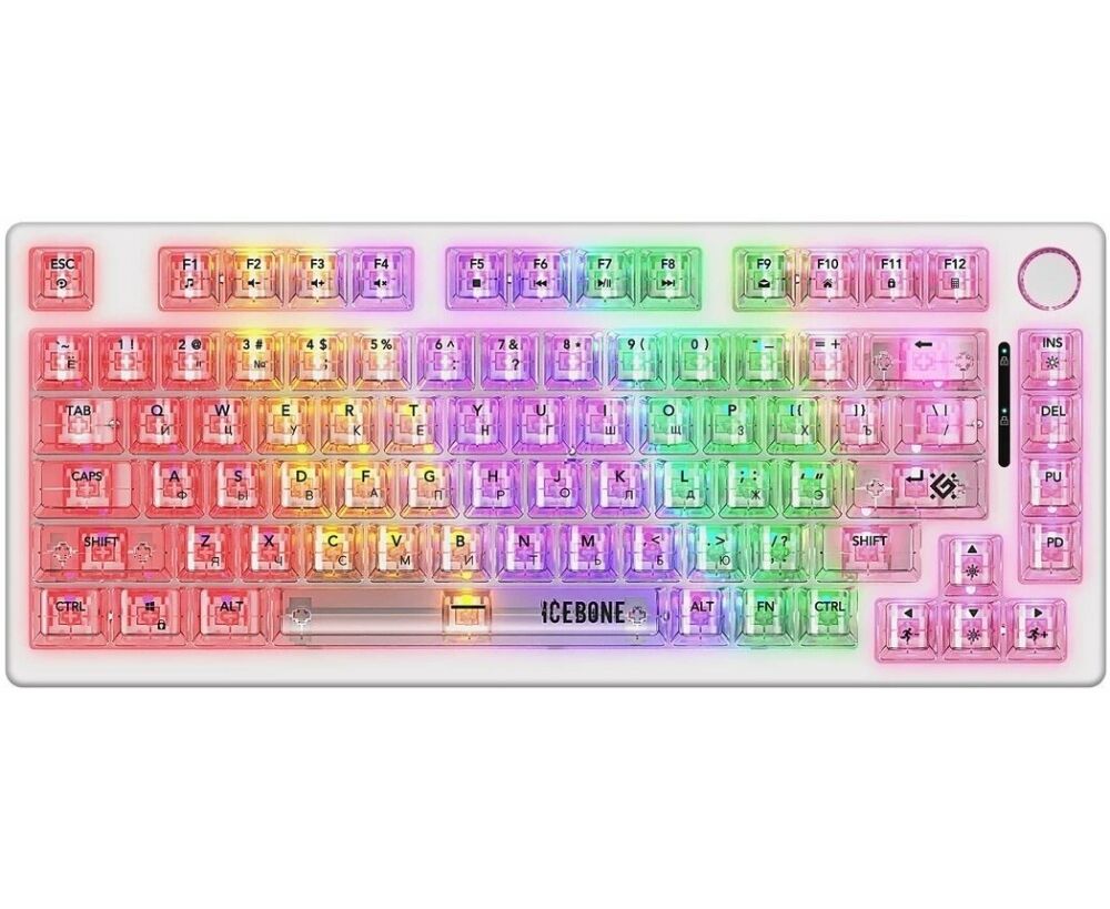Клавиатура DEFENDER Icebone GK-354 (45354) прозрачный
