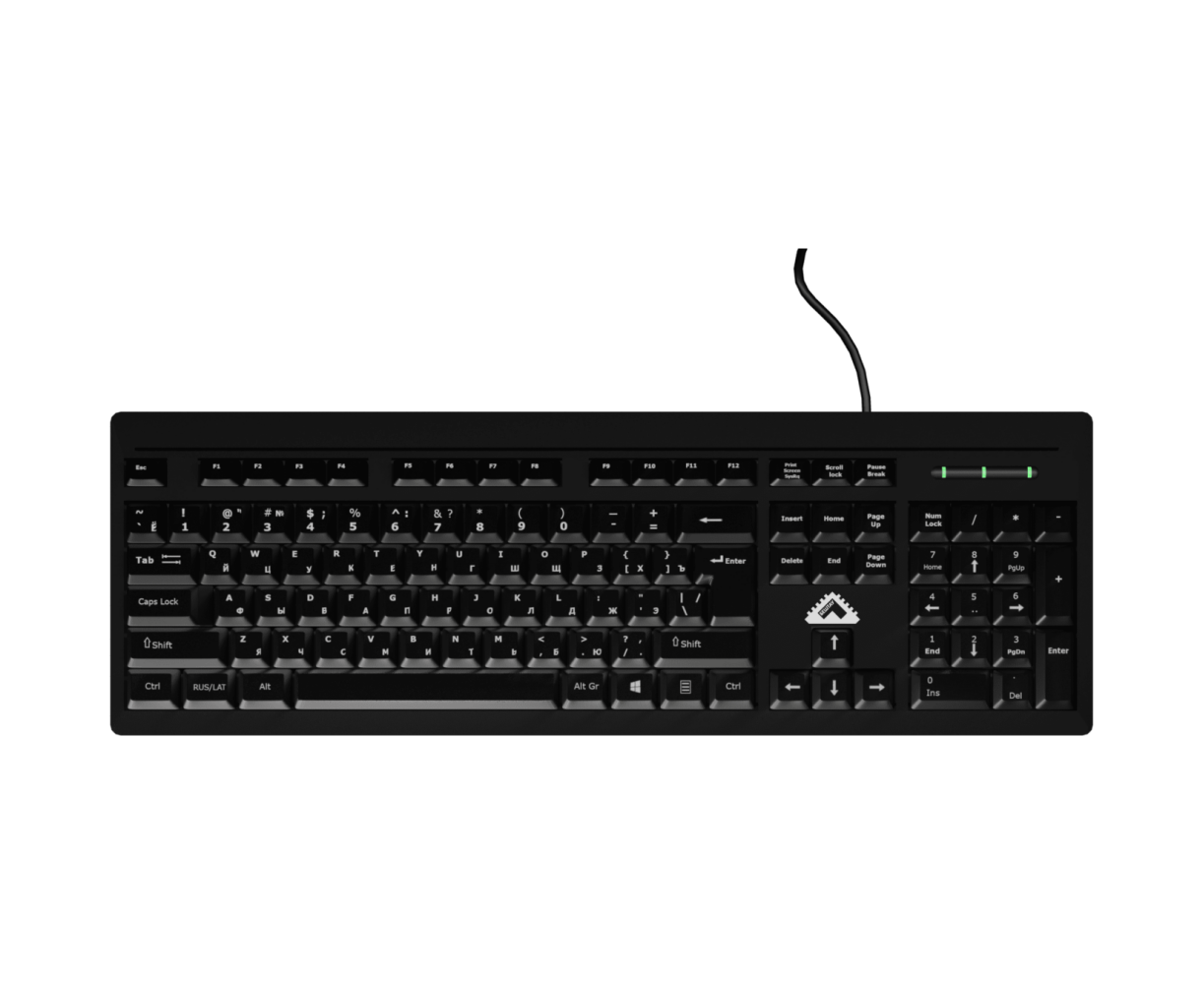 Клавиатура БЕШТАУ КЛ104 РУ черная/проводная/USB/2м